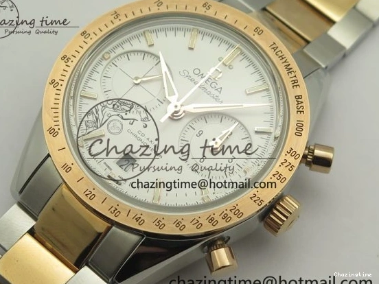 0106 Thermal Speedmaster ’57 Co-Axial SS RG OMF 1:1 Best Edition White Dial On SS RG Bracelet A9300 (Free Leather Strap) 8074